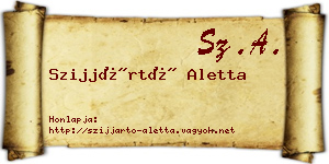 Szijjártó Aletta névjegykártya